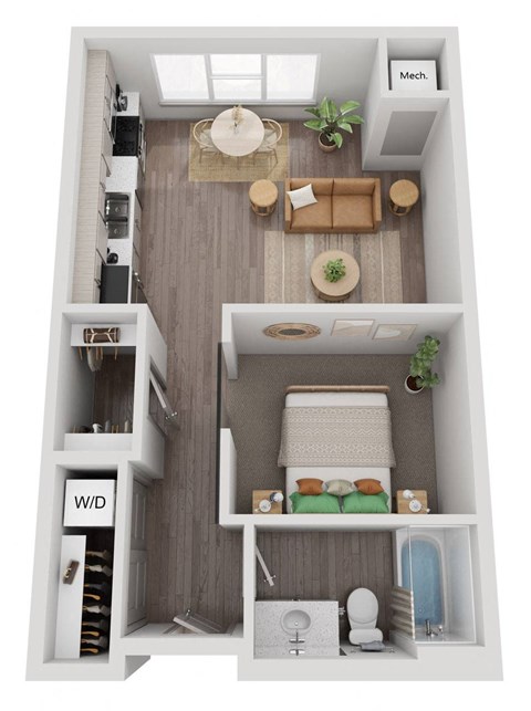 a floor plan of a 1 bedroom apartment at the crossings in indianapolis